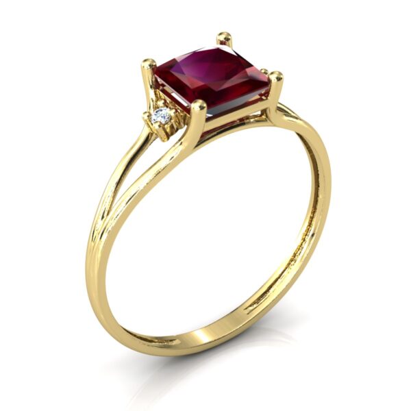 Anel Formatura Aro Duplo Ouro 18k Pedra Quadrada Zircônia - Image 3