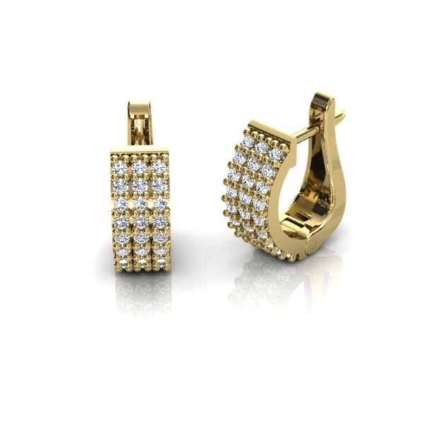 Brinco Argola Cravejado Com 54 Pedras Zircônia Em Ouro 18k - Image 4
