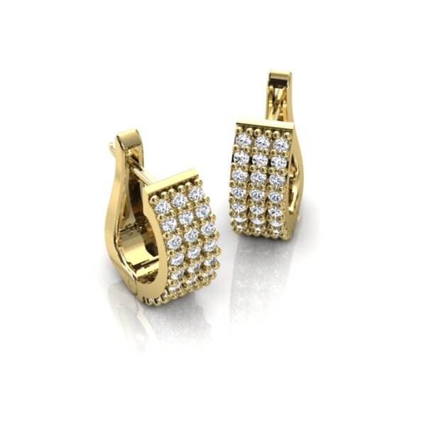 Brinco Argola Cravejado Com 54 Pedras Zircônia Em Ouro 18k - Image 3
