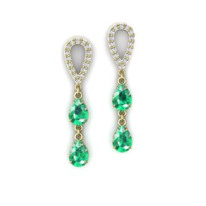 Lindo Brinco Pedras Gotas Em Ouro 18k