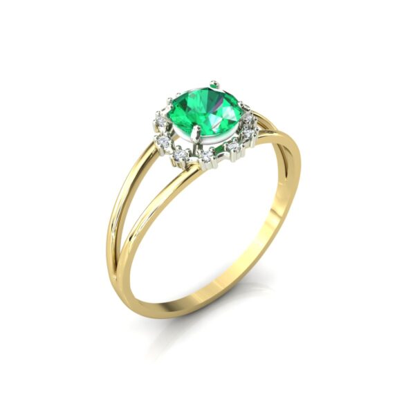 Anel Formatura Aro Duplo Fino Pedra Redonda Ouro 18k - Image 3