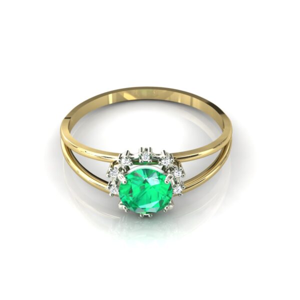 Anel Formatura Aro Duplo Fino Pedra Redonda Ouro 18k - Image 2