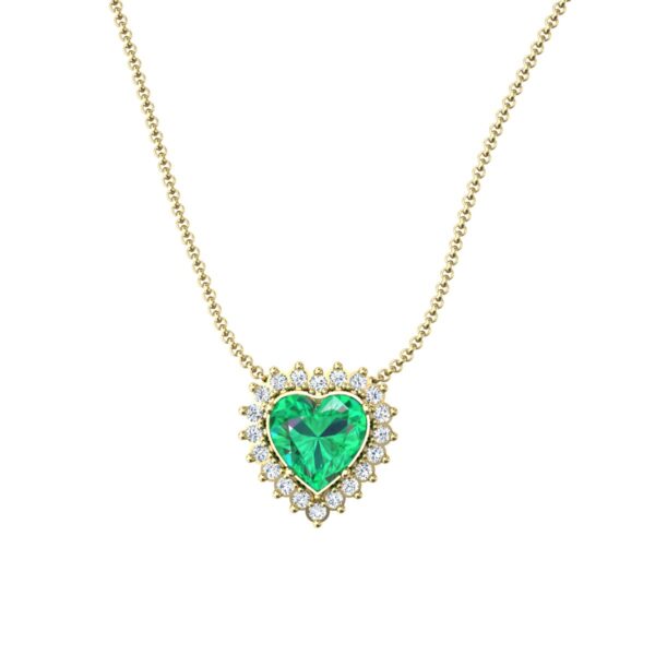 Pingente Coração Pedras Zircônias Em Ouro 18k - Image 4