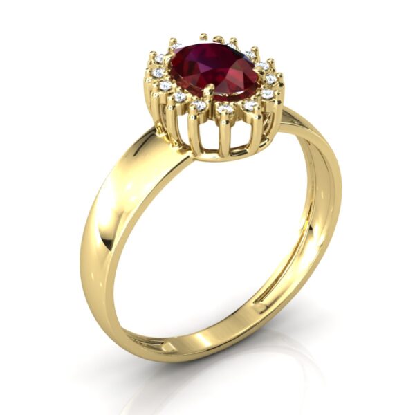 Anel Formatura Aro Largo Em Ouro 18k Pedra Oval Zircônia - Image 3