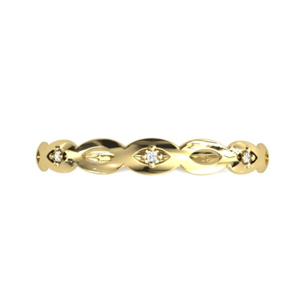 Anel Aparador Meia Aliança Vazado Diamantes Em Ouro 18k - Image 2