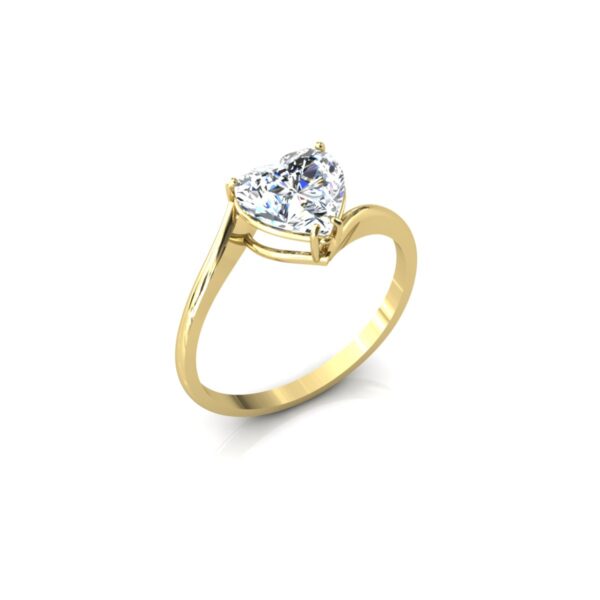 Anel Solitário Ouro 18k Coração De 8x8mm Em Zircônia - Image 3