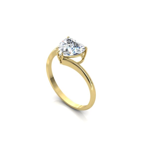 Anel Solitário Ouro 18k Coração De 8x8mm Em Zircônia - Image 2