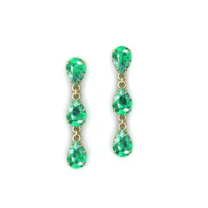 Brinco Com 6 Pedras Gotas Em Ouro 18k Peso 2 Gramas