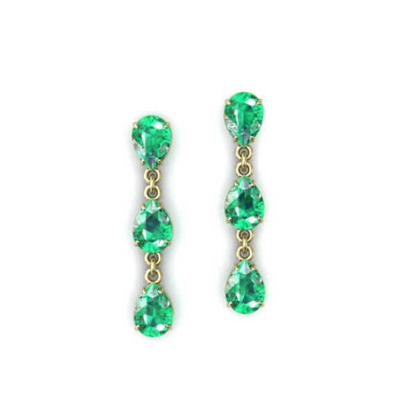 Brinco Com 6 Pedras Gotas Em Ouro 18k Peso 2 Gramas