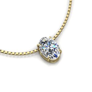 Pingente Ponto De Luz Oval Em Ouro 18k