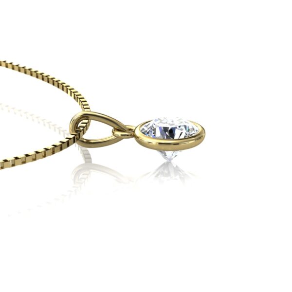 Pingente Ponto De Luz Redondo Estampado Ouro 18k - Image 3