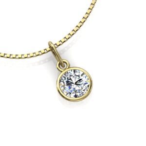 Pingente Ponto De Luz Redondo Estampado Ouro 18k