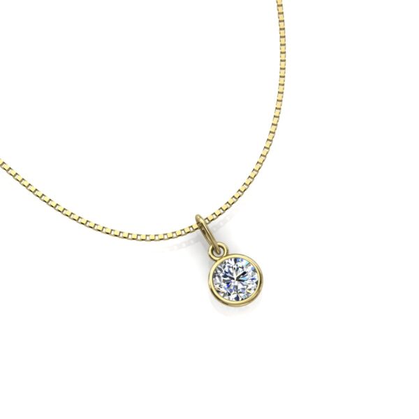 Pingente Ponto De Luz Redondo Estampado Ouro 18k - Image 2