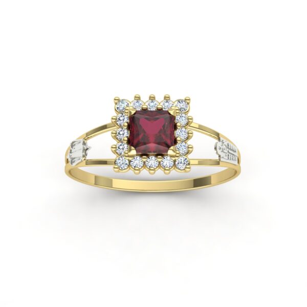 Anel Formatura Aro Fino Carrê Ouro 18k