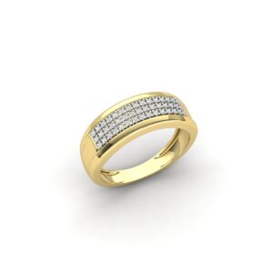 Anel Aparador De Aliança Com 45 Pedras Em Ouro 18k