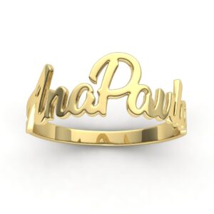 Anel Nome Ana Paula Em Ouro 18k