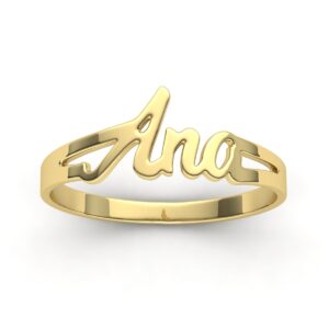 Anel Nome Ana Em Ouro 18k