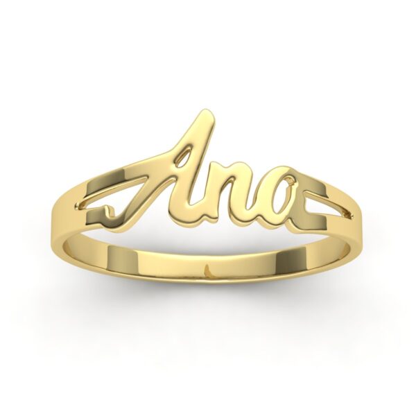 Anel Nome Ana Em Ouro 18k