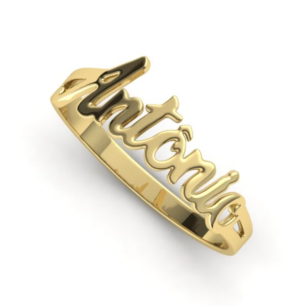 Anel Nome Antônio Em Ouro 18k - Image 2