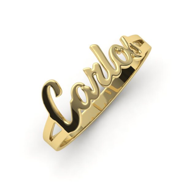 Anel Nome Carlos Em Ouro 18k - Image 2