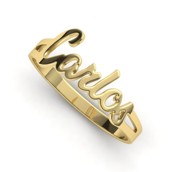 Anel Nome Carlos Em Ouro 18k - Image 3