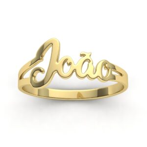 Anel Nome João Em Ouro 18k