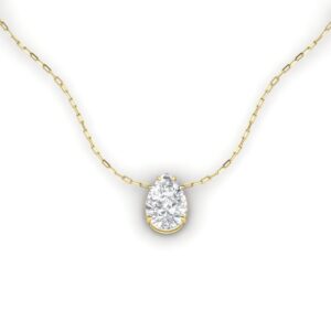 Gargantilha Ponto de Luz Pingente Gota Ouro 18k