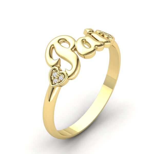 Anel Personalizado Pai 6 Pedras Diamantes Ouro 10k - Image 2